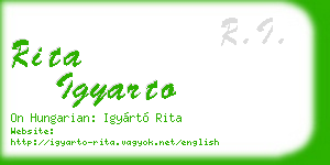 rita igyarto business card