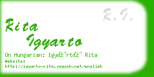 rita igyarto business card